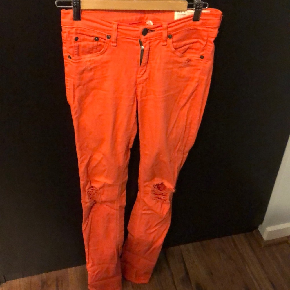 Bright Orange low rise jeans